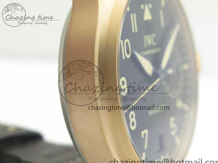 MIROTIME 0331 Big Pilot IW510301 Satin-Polished RG YLF Best Edition Black Dial On Leather Strap A Flexible 7222